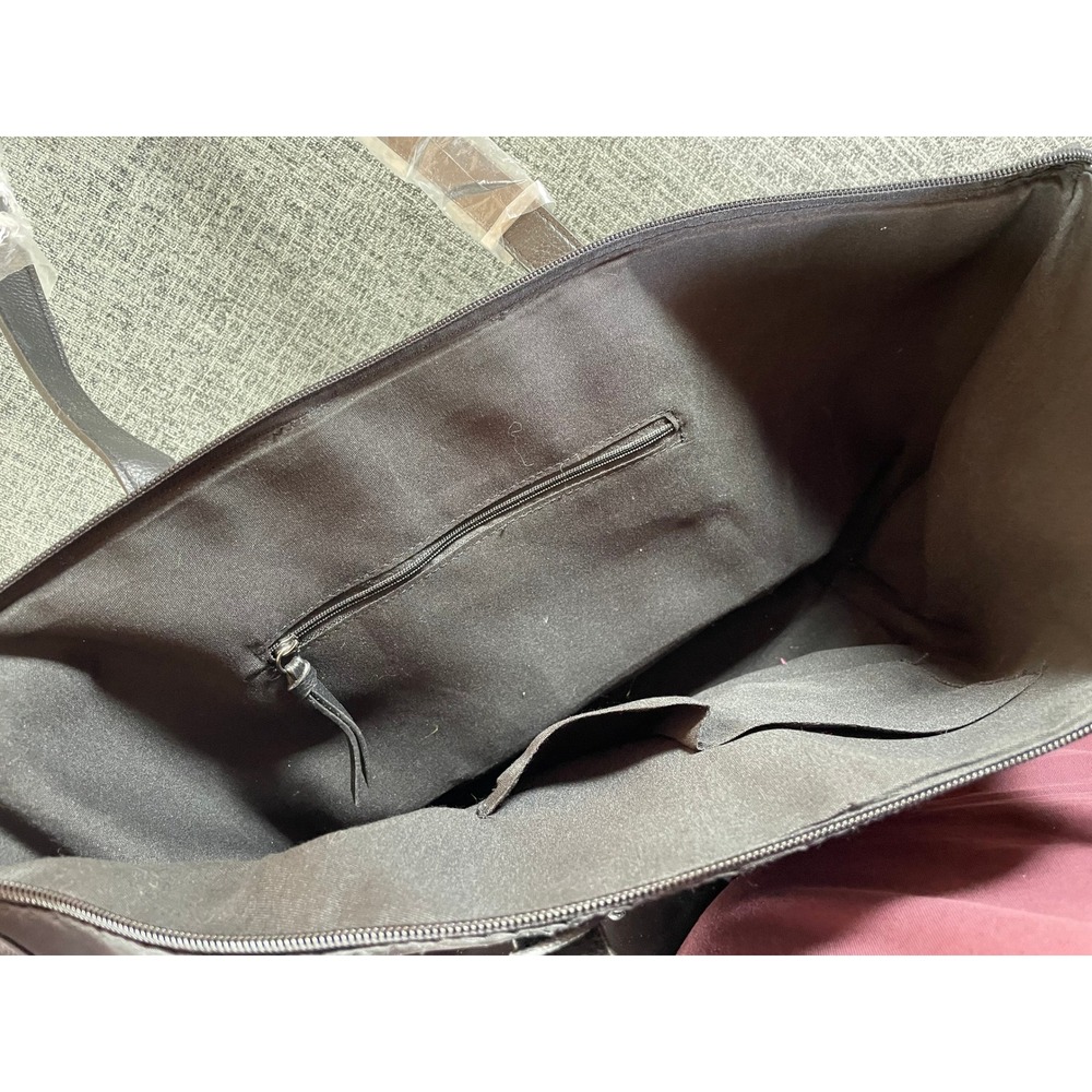 Botkier New York Black Nylon Tote Bag Leather Trim Tassel Zip Top Travel Purse - Picture 6 of 9